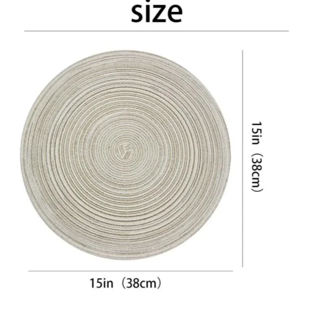 Panda Palm Round Placemats NEW Ivory White Set of 4